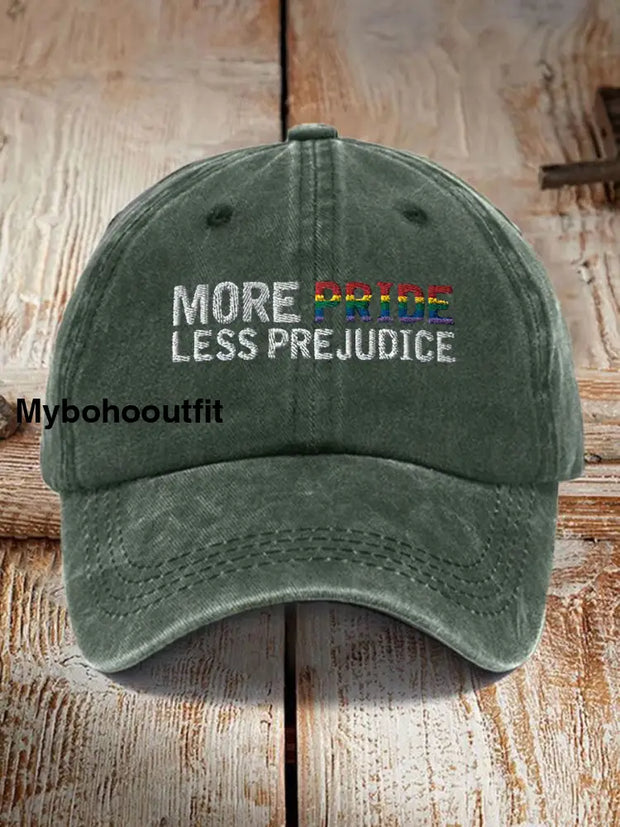Unisex More Pride Less Prejudice Print Hat Dark Green / JM