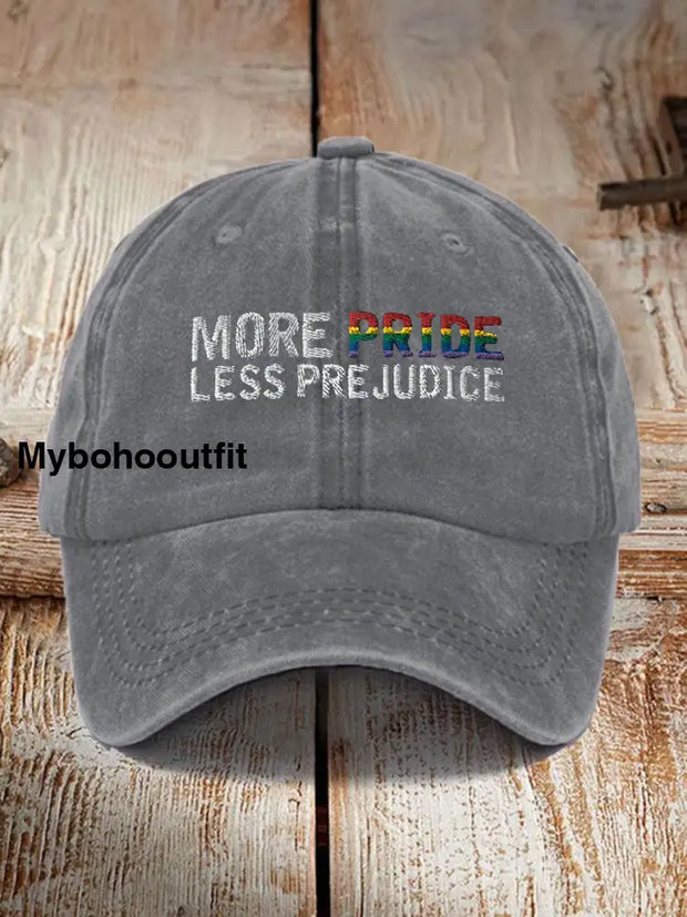 Unisex More Pride Less Prejudice Print Hat Gray / JM