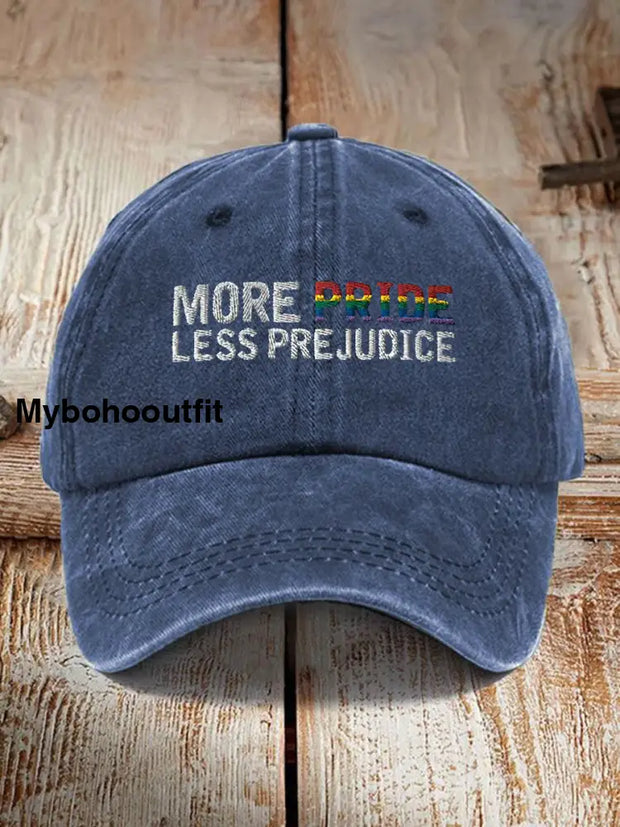 Unisex More Pride Less Prejudice Print Hat Navy Blue / JM