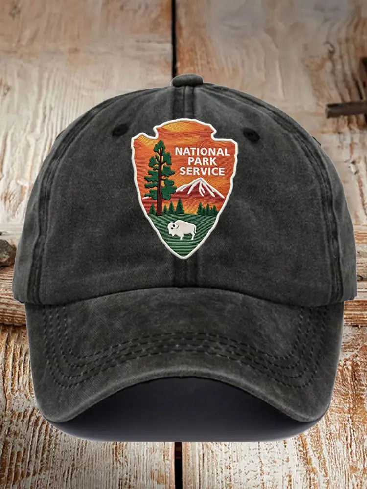 Unisex National Park Service Printed Hat Black / JM