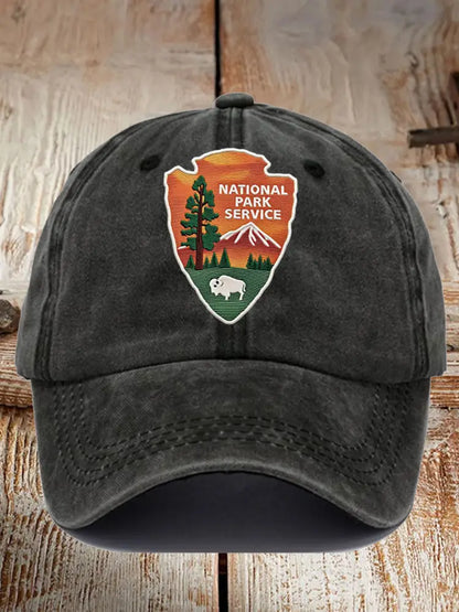 Unisex National Park Service Printed Hat Black / JM