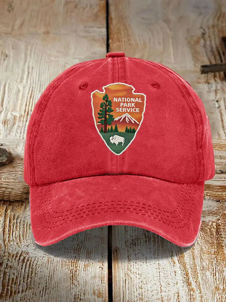 Unisex National Park Service Printed Hat Red / JM