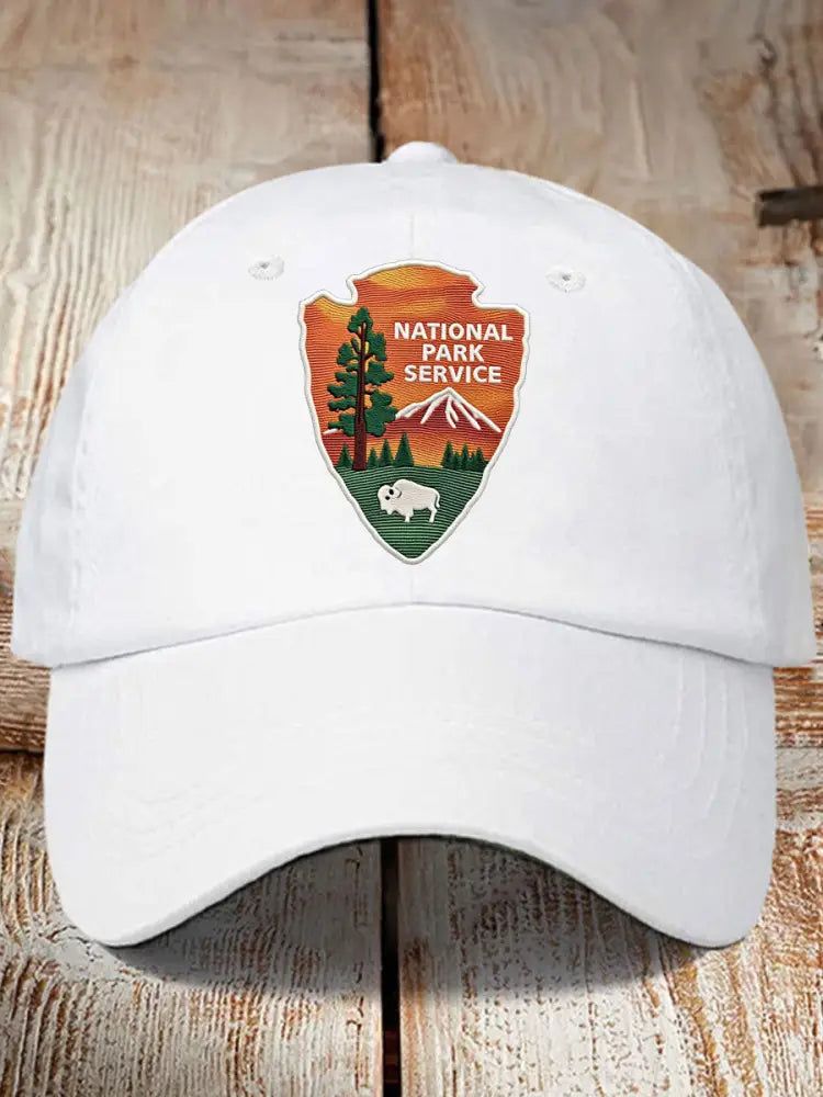 Unisex National Park Service Printed Hat White / JM
