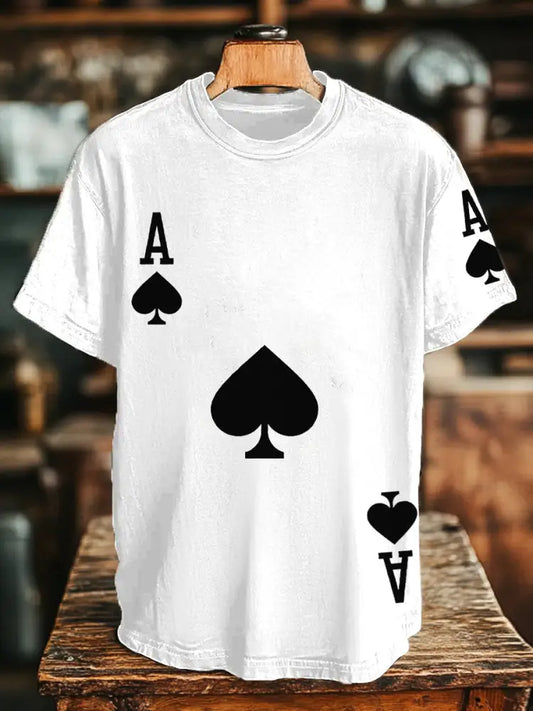 Unisex poker Ace of Spades T-shirts White / S