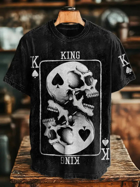 Unisex poker King of Spades T-shirts Black / S