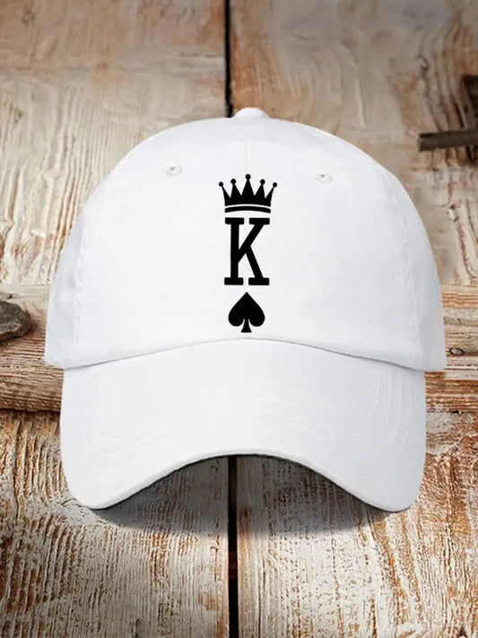 Unisex poker king of spades vintage hat White / JM