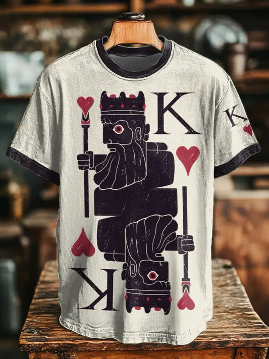 Unisex poker red king t-shirts Apricot / S