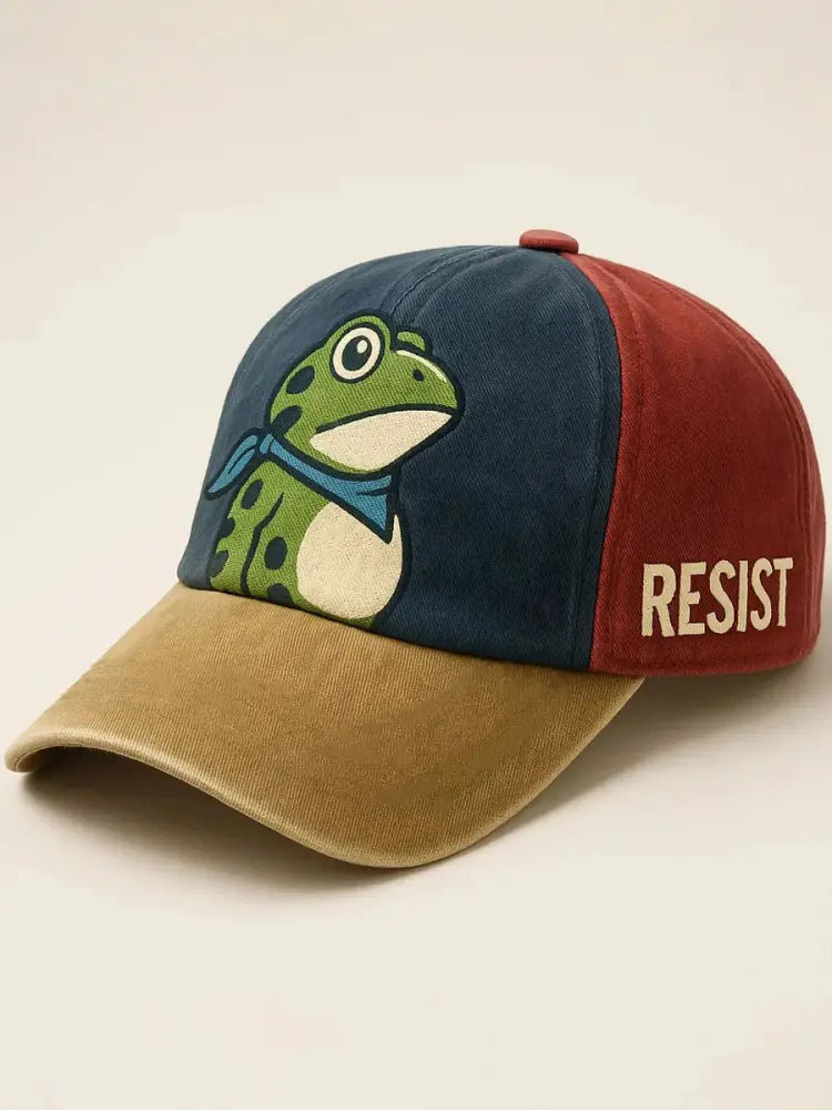 Unisex Portland Frog Resist Print Hat As picture / ONE