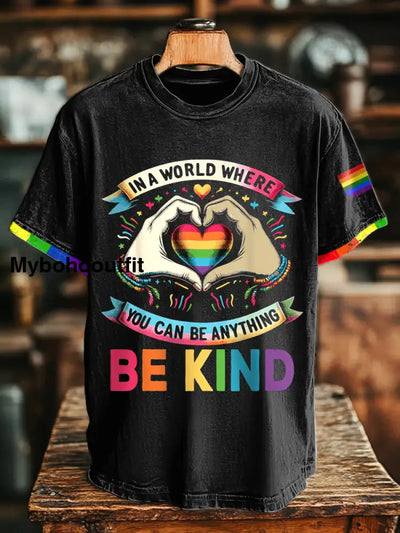 Unisex Pride Month in a world where you can be anything be kind T-shirts Black / S