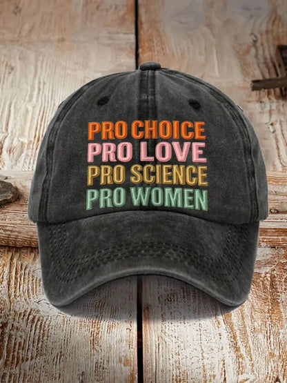 Unisex Pro Choice Print Hat Black / ONE