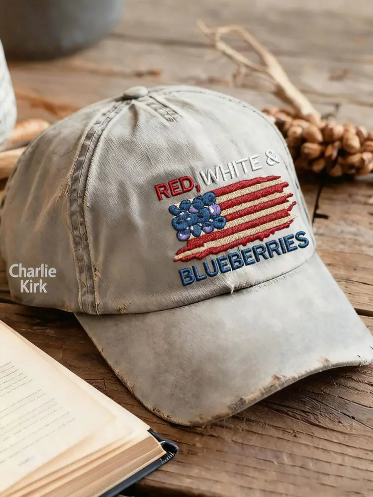 Unisex ’Red White & Blueberries’ hat Light Gray / ONE