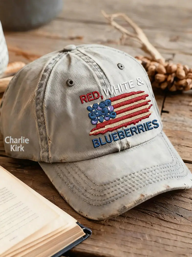 Unisex ’Red White & Blueberries’ hat Light Gray / S