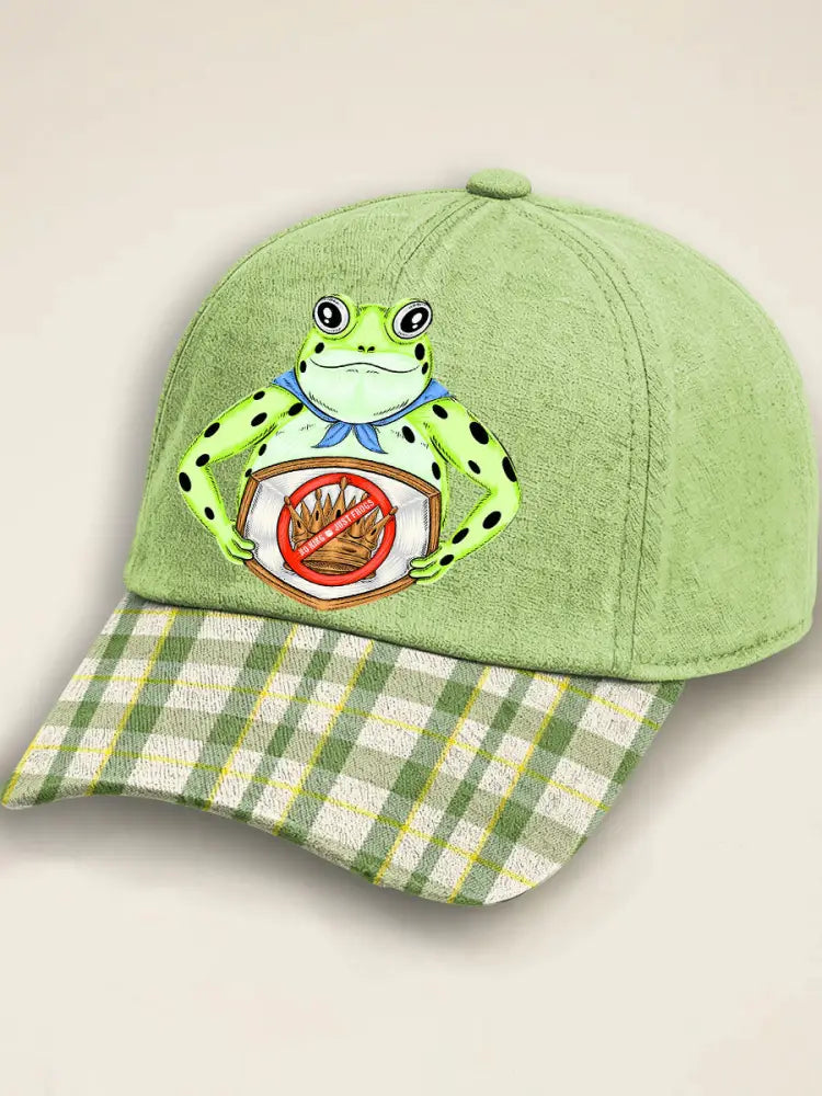 Unisex Resist Frog Design Print Hat Light Green / ONE