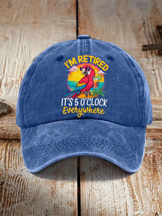 Unisex Resort Hawaiian Design Print Hat Blue / JM