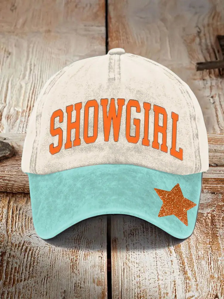 Unisex Showgirl Design Cap Blue Green / ONE