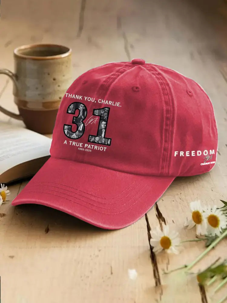 Unisex Thank You Charlie 31 True Patriot Printed Hat Red / ONE