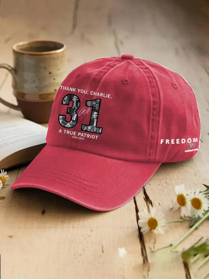 Unisex Thank You Charlie 31 True Patriot Printed Hat Red / ONE