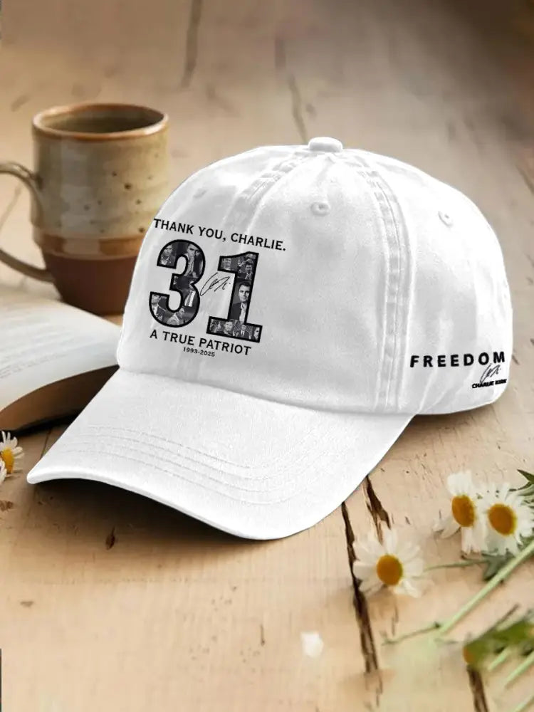 Unisex Thank You Charlie 31 True Patriot Printed Hat White / ONE