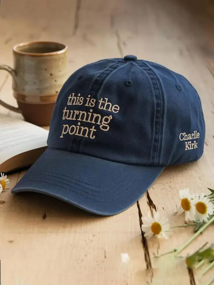 Unisex Turning Point USA Flag Print Hat Navy Blue / ONE
