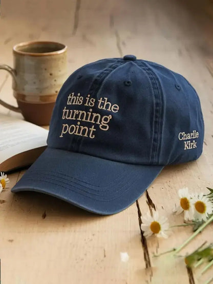 Unisex Turning Point USA Flag Print Hat Navy Blue / ONE