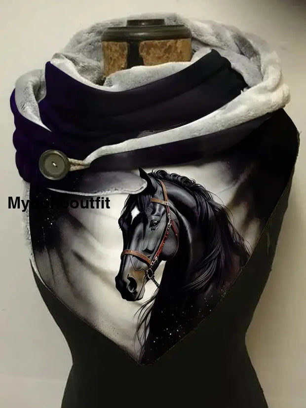 Vintage Horse Art Print Casual Scarf A / Jm