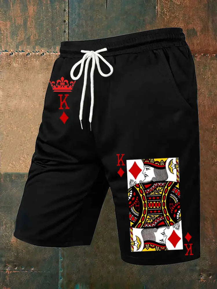 Vintage Poker Art Casual Cargo Shorts A / S