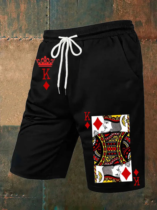 Vintage Poker Art Casual Cargo Shorts A / S
