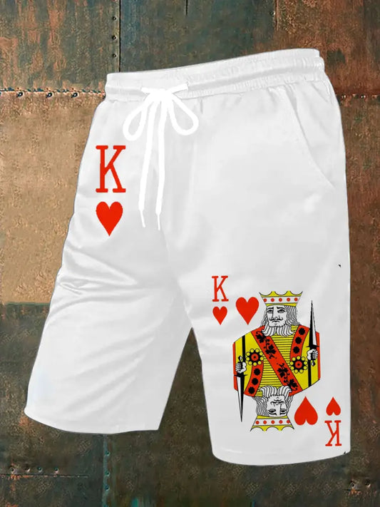 Vintage Poker Art Casual Cargo Shorts A / S