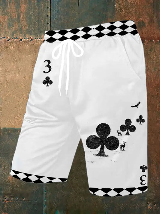 Vintage Poker Art Casual Cargo Shorts A / S