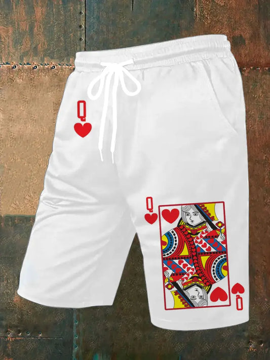 Vintage Poker Art Casual Cargo Shorts A / S