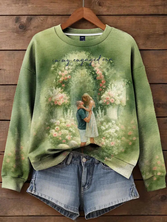 Women’s 8789 Diva Engaged Era Printed Sweatshirt Green / S