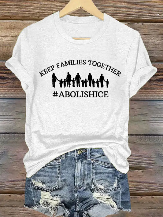 Women’s Abolish ICE Keep Families Together T-Shirt White / S