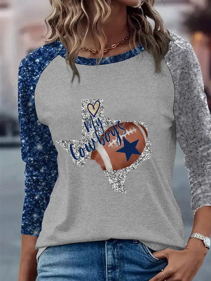 Women’s American Football Long Sleeve T Shirt Gray / S
