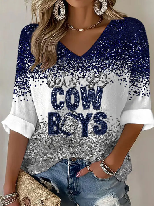 Women’s American football V neck top As picture / S