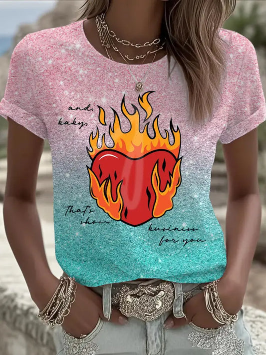 Women’s And Baby Tha’s Show Business For YOu Short sleeved T shirt As picture / S