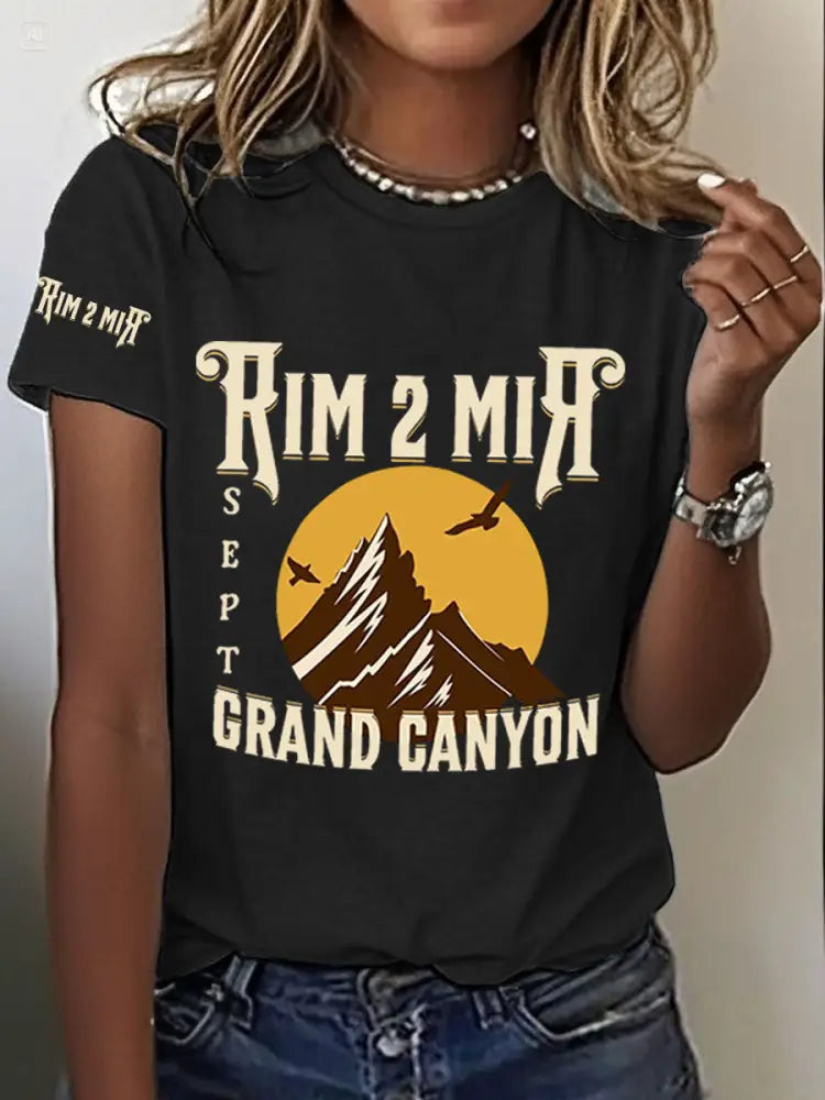 Women’s Arizona Hike Short-Sleeved Printed T-shirt Black / S