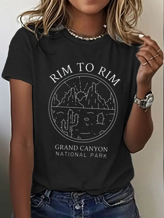 Women’s Arizona Hike Short-Sleeved Printed T-shirt Black / S