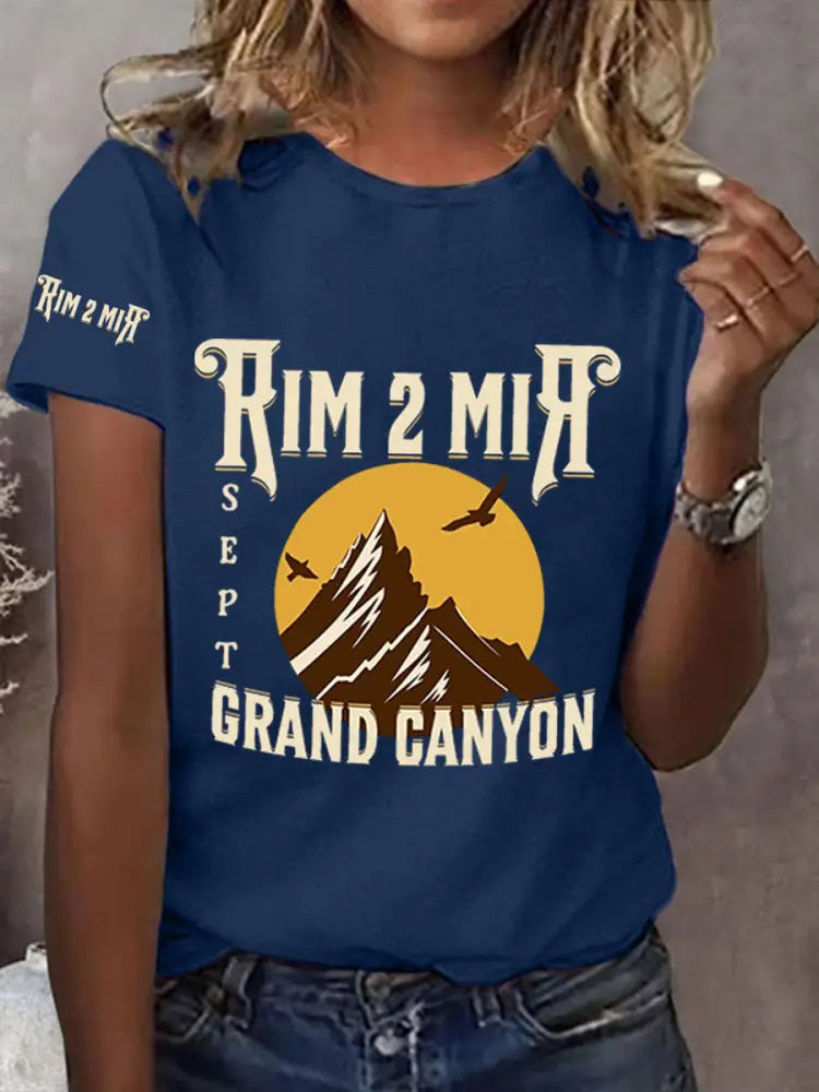 Women’s Arizona Hike Short-Sleeved Printed T-shirt Navy Blue / S