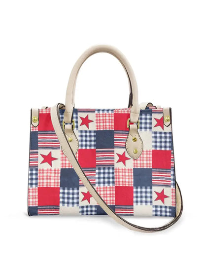Women’s Art Star Check Leather Handbag