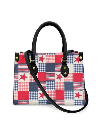 Women’s Art Star Check Leather Handbag