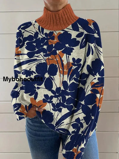 Women’s Art Vintage Print Casual Chic Sweater Pullover A / S