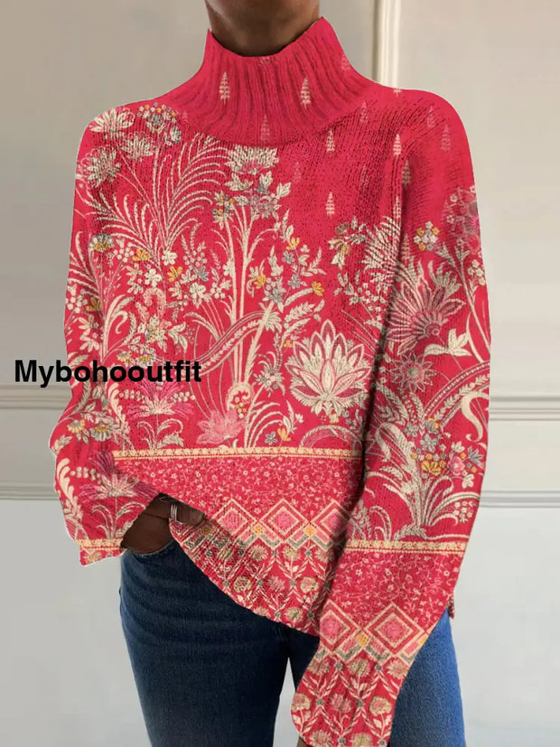 Women’s Art Vintage Print Casual Chic Sweater Pullover A / S