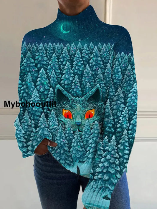 Women’s Art Vintage Print Casual Chic Sweater Pullover A / S