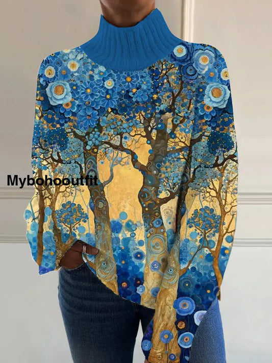 Women’s Art Vintage Print Casual Chic Sweater Pullover A / S
