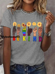 Women’s Be Kind Pride Month Casual Tee Gray / S