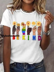 Women’s Be Kind Pride Month Casual Tee White / S