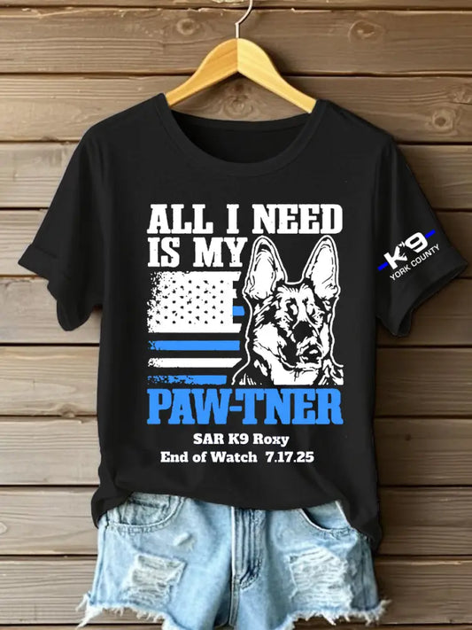 Women’s Blue Line Patriotic Texas SAR K9 ’Roxy’ T-Shirt Black / S