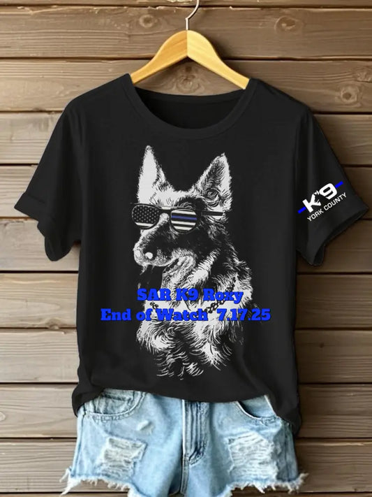 Women’s Blue Line Patriotic Texas SAR K9 ’Roxy’ T-Shirt Black / S