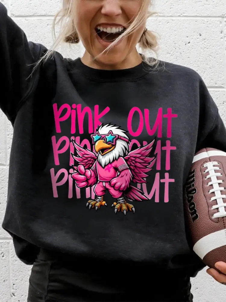 Women’s Breast Cancer Awareness Month Football Fans Sweatshirt Black / S