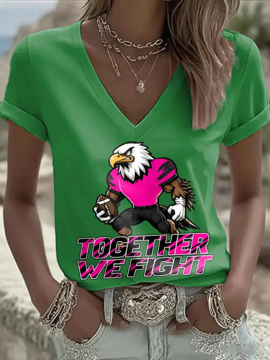 Women’s Breast Cancer Awareness Month Football Fans T shirt Green / S
